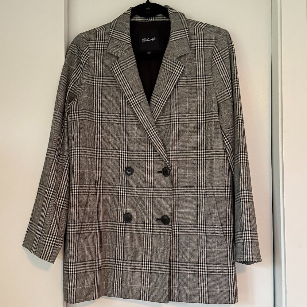Madewell Caldwell Double-Breasted Blazer in Plaid